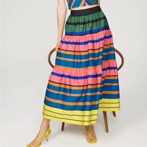 Staud Formentera Stripe Sea Skirt in Formentera Stripe Size 2